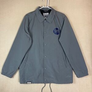 Dixxon Flannel Company Mens Gray Snap Front Jacket "Form and Function" Logo L‎